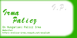 irma palicz business card